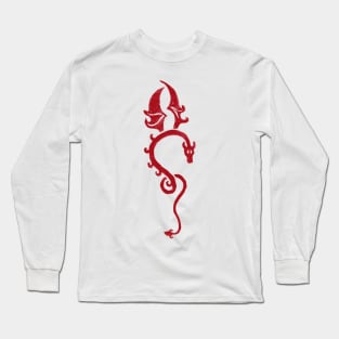 Red dragon white background Long Sleeve T-Shirt